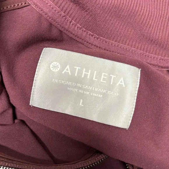 Athleta Circa Track Jacket Lightweight Full Zip Up Striped Red White Size Large - Picture 8 of 12